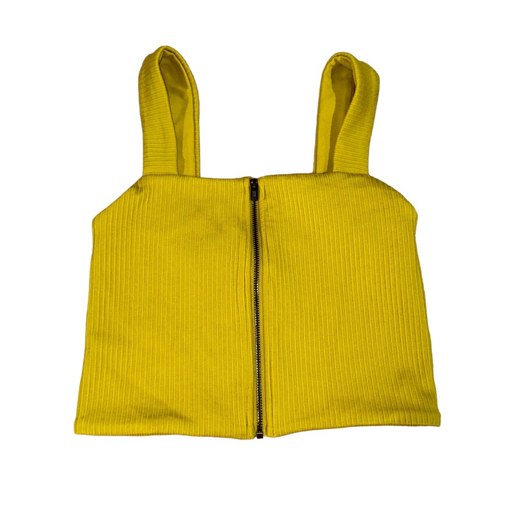 NWT Offline by Aerie Zipper Cropped Top Neon Green Yellow Size Medium